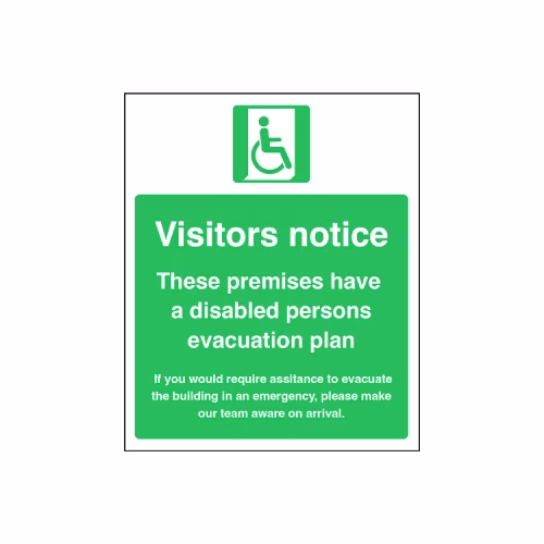 Notice to visitors: If you would require assistance to evacuate the building in an emergency, please make our team aware on arrival. These premises have a disabled persons evacuation plan