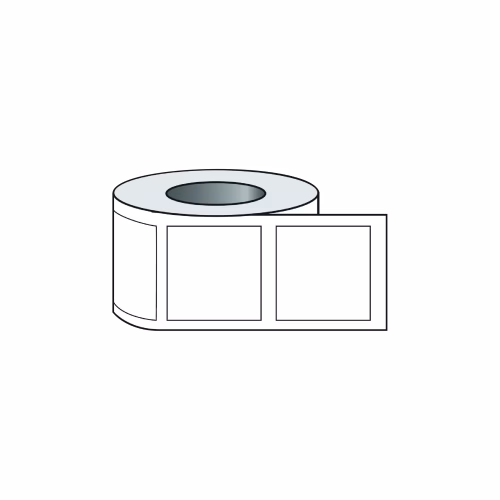 Roll of 100 labels (custom design) 80x80mm Square