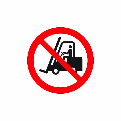 No forklifts symbol floor graphic 400mm dia (external grade)