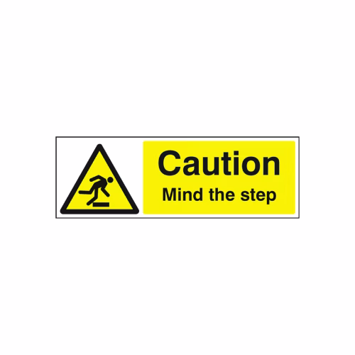 Mind the step floor graphic 300x100mm (external grade)