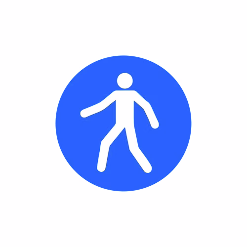 Pedestrian symbol floor graphic 400mm dia (external grade)