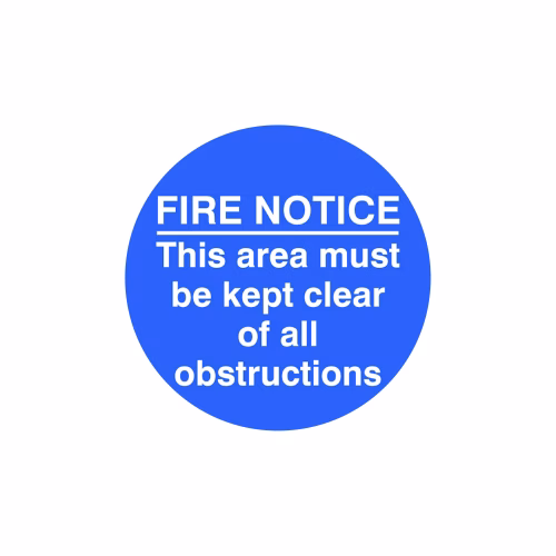 Fire notice this area etc... floor graphic 400mm dia (external grade)