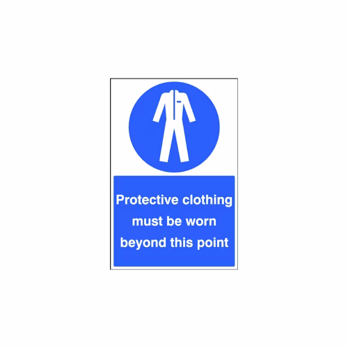 Protective clothing must be worn beyond this point floor graphic 400x600mm (external grade)