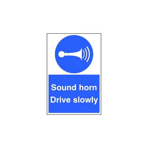 Sound horn drive slowly floor graphic 400x600mm (external grade)