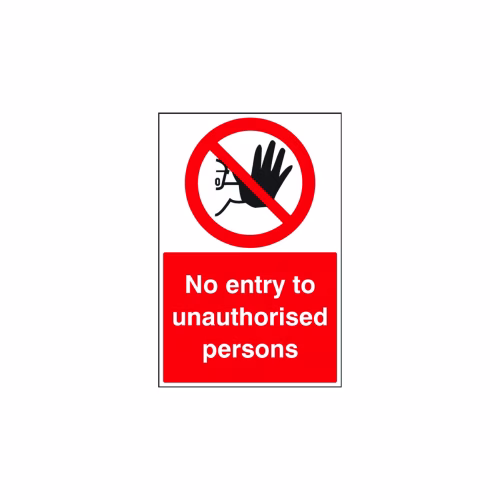 No entry to unauthorised persons floor graphic 400x600mm (external grade)