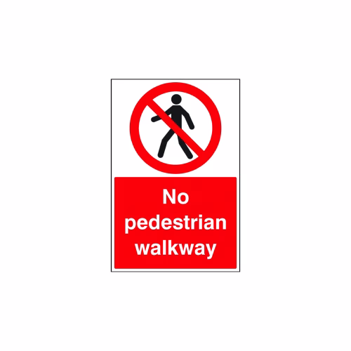 No pedestrian walkway floor graphic 400x600mm (external grade)