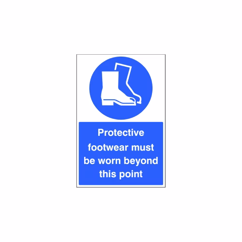 Protective footwear must be worn beyond this point floor graphic 400x600mm (external grade)