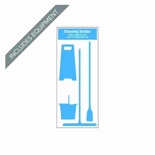 Cleaning Station Shadow Board - 4 piece 750x2000mm 10mm foam pvc - customised - specify logo & colours