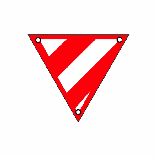 Protruding Load Triangle (rear) Banner with eyelets 610x685mm