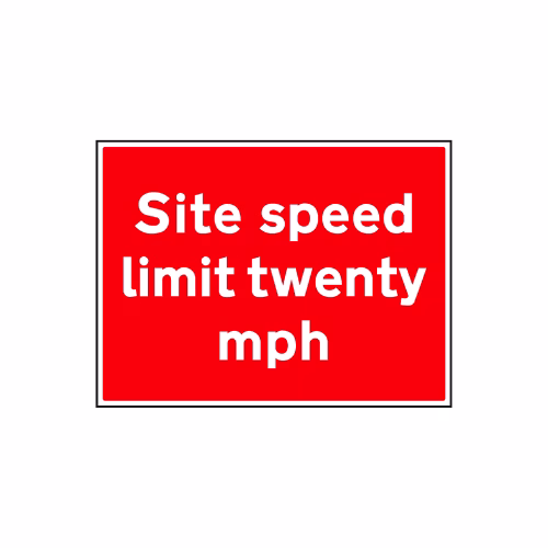 Site speed limit twenty mph