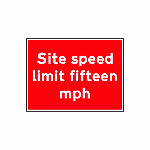 Site speed limit fifteen mph
