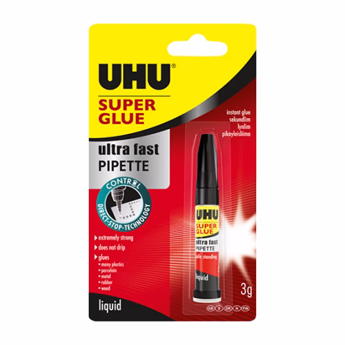UHU SUPER GLUE PIPETTE 3m BLISTER 35732